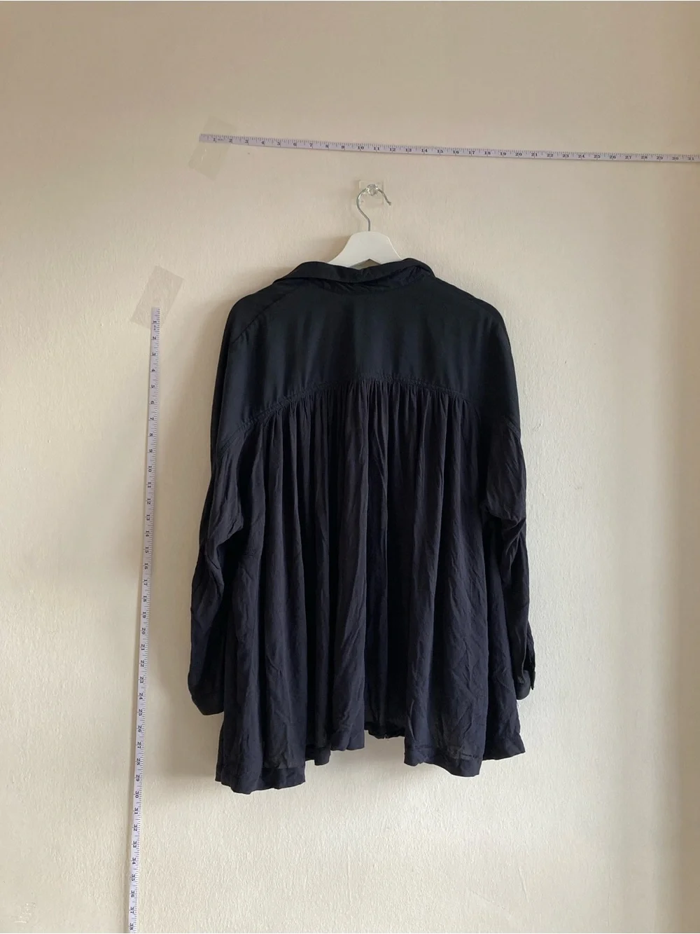 Free People Black Oversized Button-Down Tunic